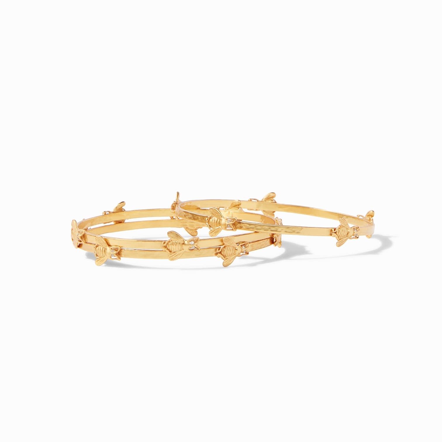 Julie Vos Hammered Gold Bee Bangle