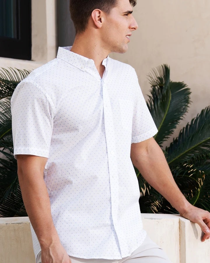 Coastal Cotton Short Sleeve Print Performance Sports Shirt