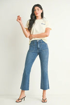 Just Black The Patch Pocket Cropped Flare