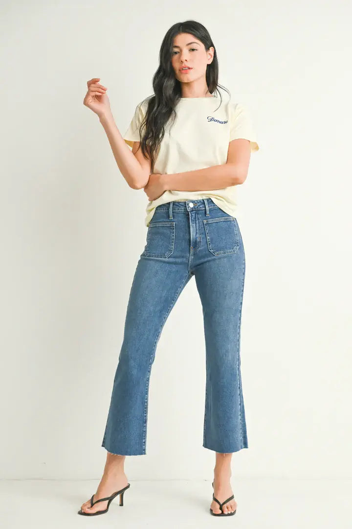 Just Black The Patch Pocket Cropped Flare