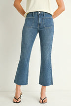 Just Black The Patch Pocket Cropped Flare