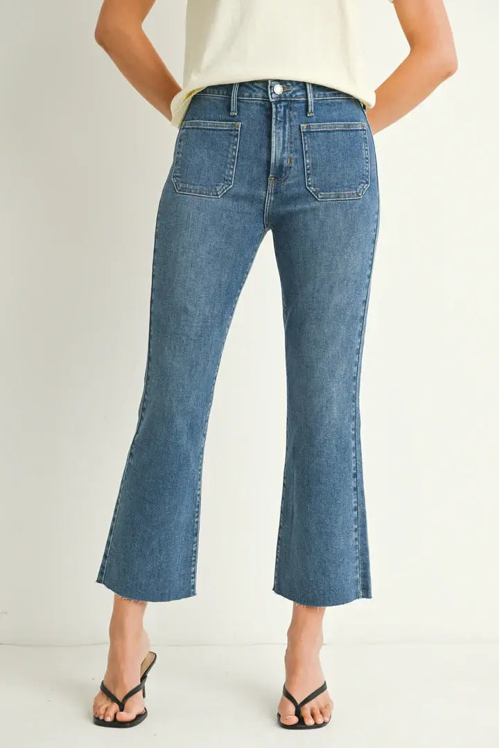 Just Black The Patch Pocket Cropped Flare