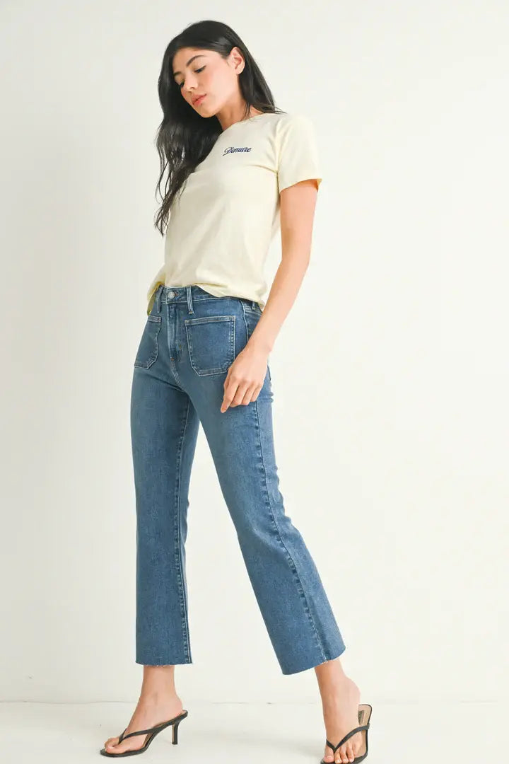 Just Black The Patch Pocket Cropped Flare
