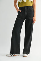 Just Black The Button Down Slim Wide Leg