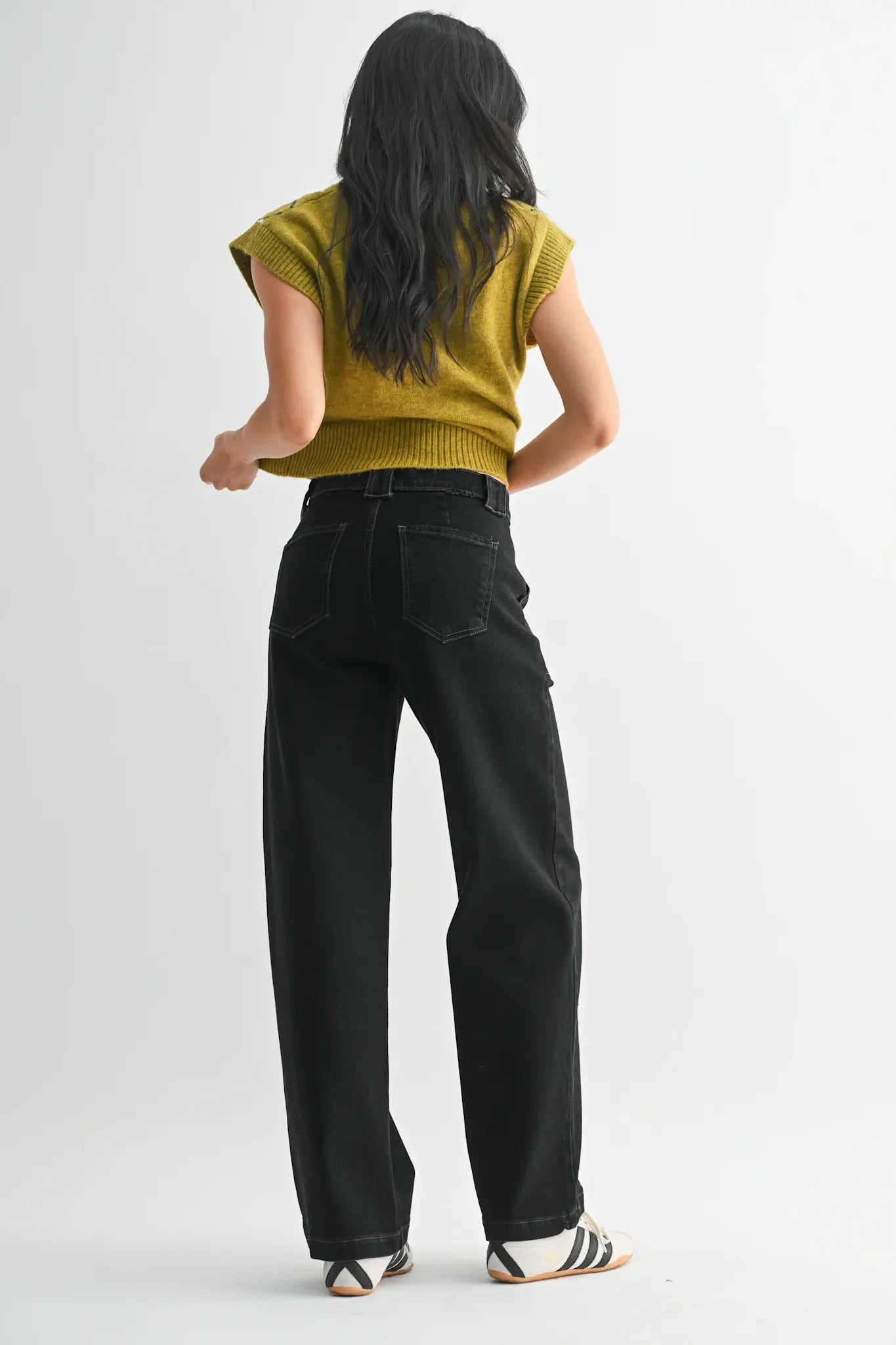 Just Black The Button Down Slim Wide Leg