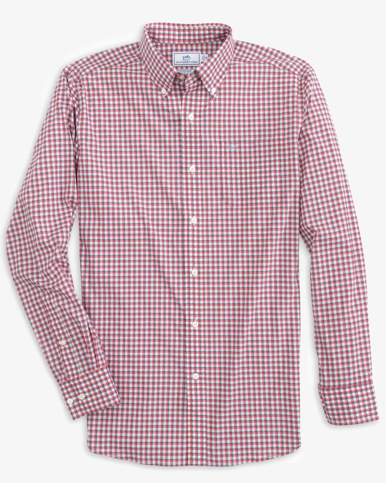 Southern Tide Waddell Plaid brrr Intercoastal LS Performance Sport Shirt