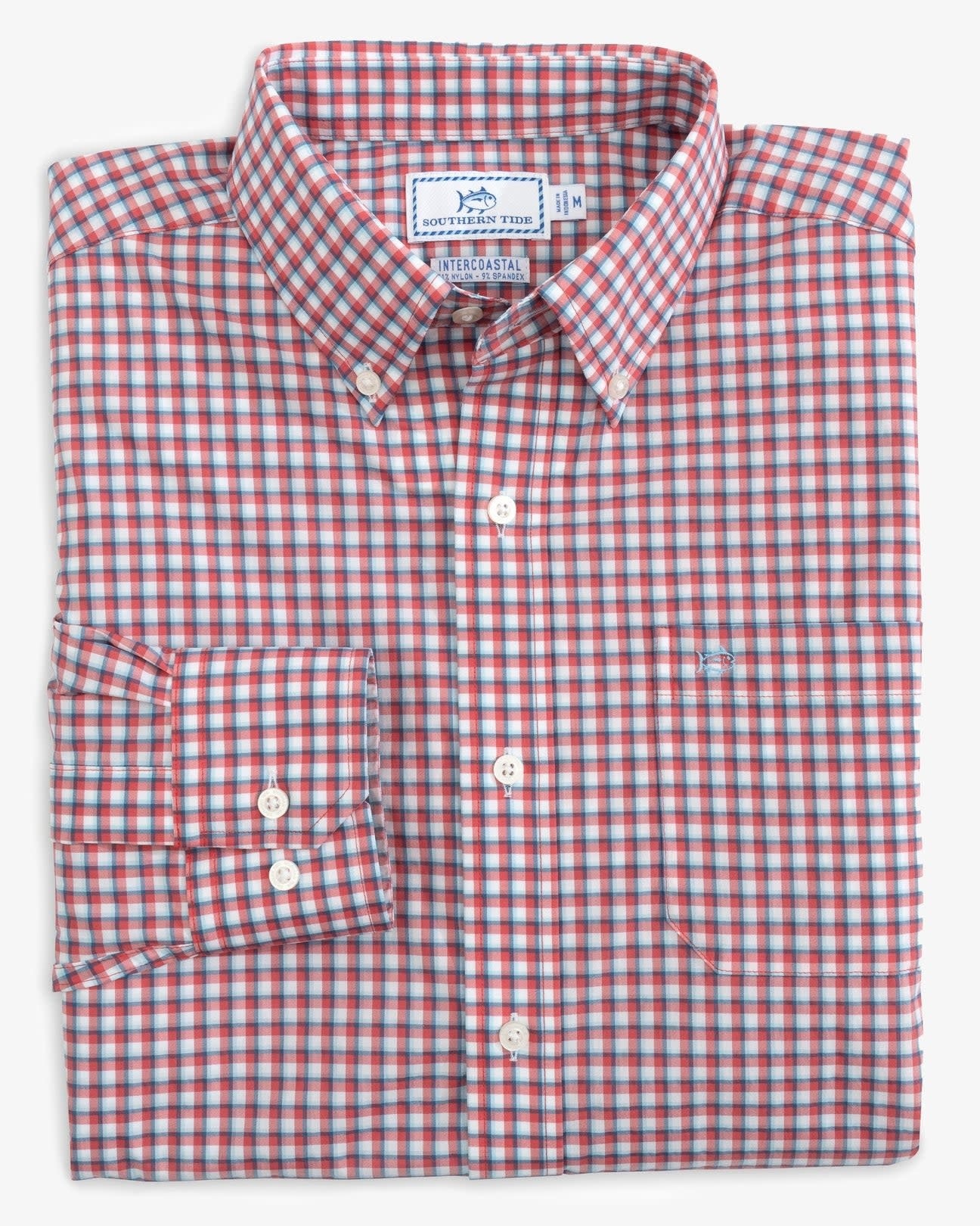 Southern Tide Waddell Plaid brrr Intercoastal LS Performance Sport Shirt