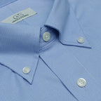 Cooper & Stewart Blue Houndstooth Tailored Fit Button Down Collar