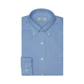 Cooper & Stewart Blue Houndstooth Tailored Fit Button Down Collar