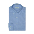 Cooper & Stewart Blue Houndstooth Tailored Fit Button Down Collar
