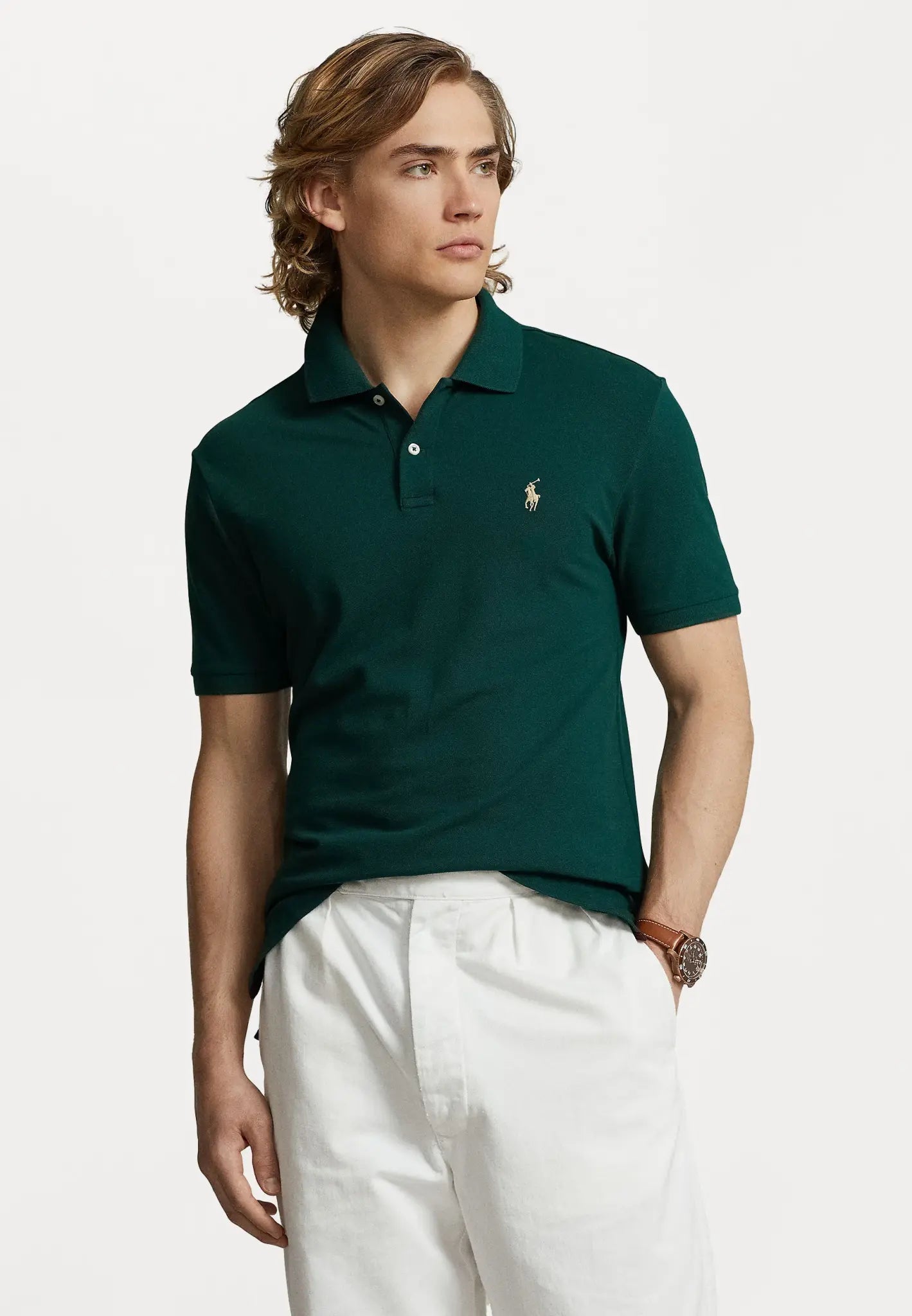 PRL Short-Sleeve Mesh Polo Solid Classic Fit