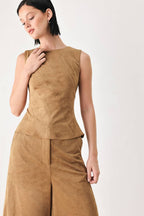 Flying Tomato faux suede top