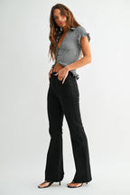 Just Black Denim  Vintage Relaxed Skinny Flare  Black