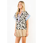 THML - Short Sleeve Abstract Pattern Top