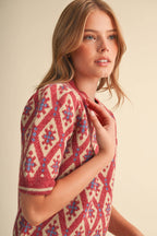 &MERCI - Geometric short sleeve sweater