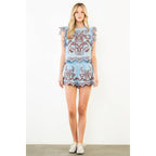 THML - Embroidered Elastic Waist Scallop Shorts