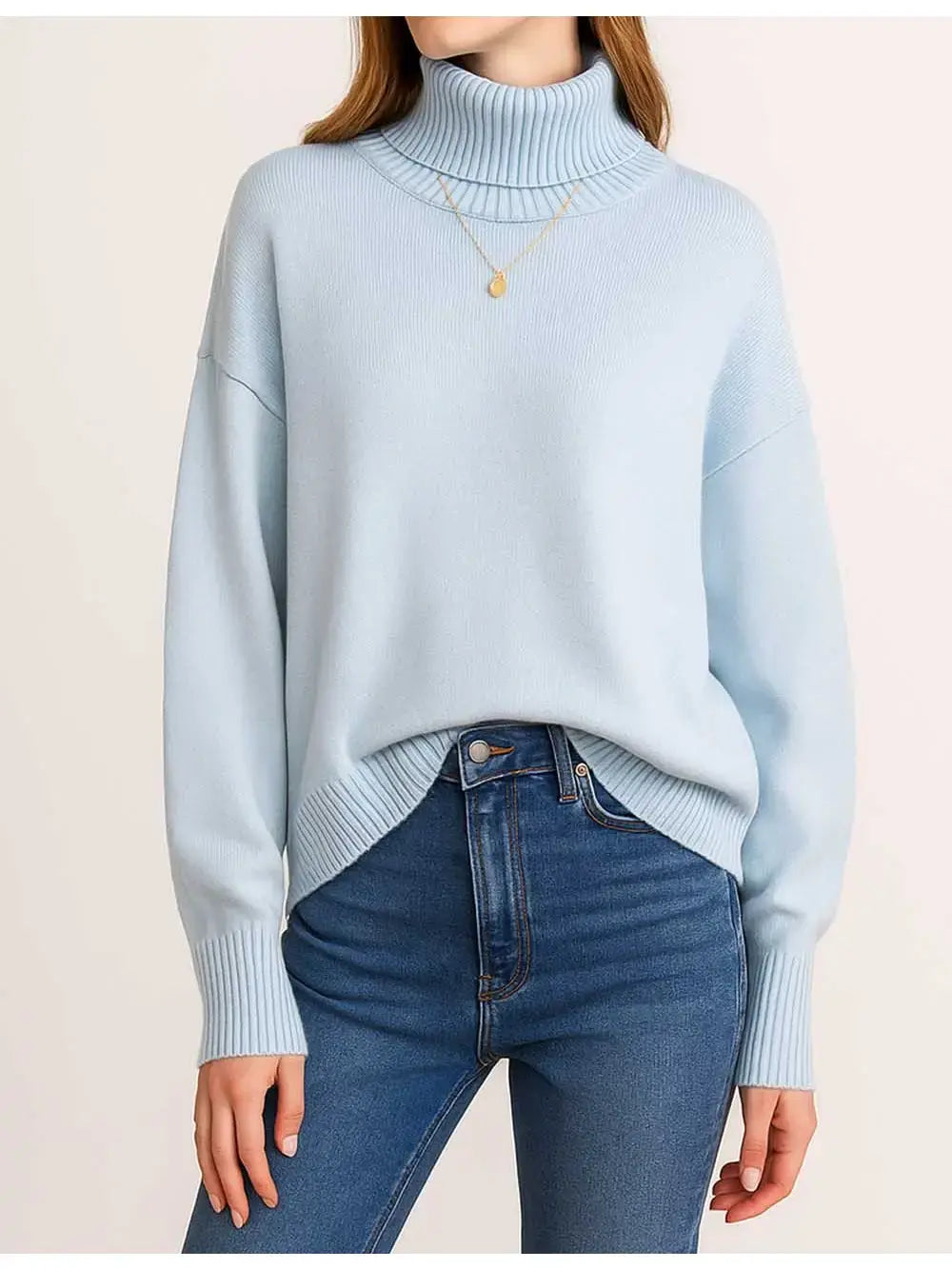 Sweetkarma Solid Turtleneck Knit Sweater