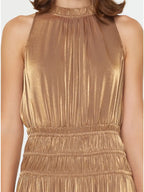 Current Air Metallic Sleeveless Maxi Dress