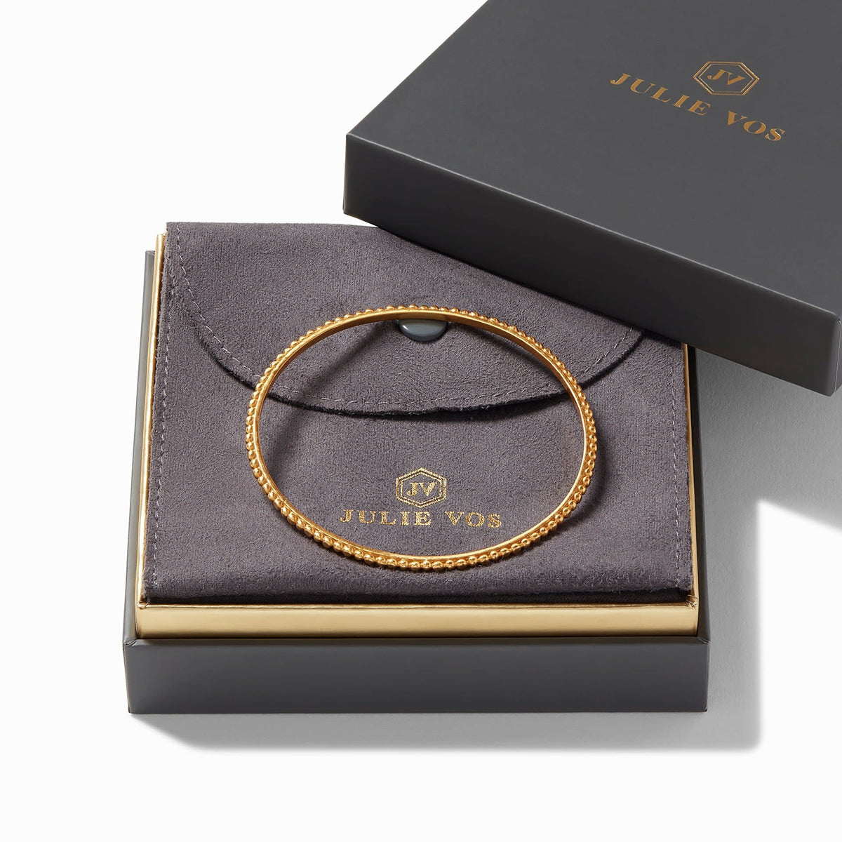Julie Vos Colette Gold Bead Bangle