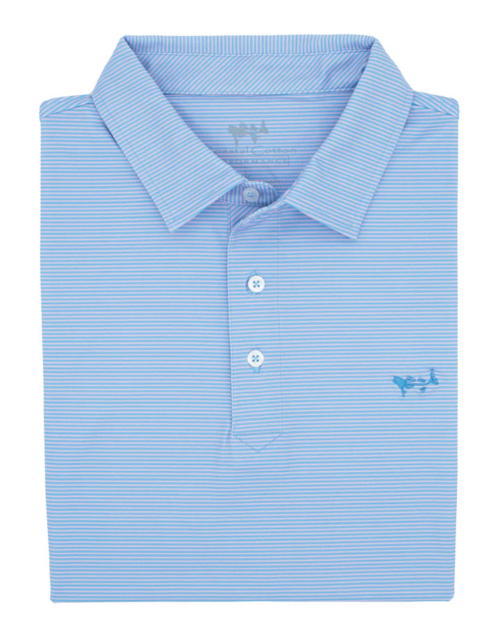 Coastal Cotton Stripe Performance Polo
