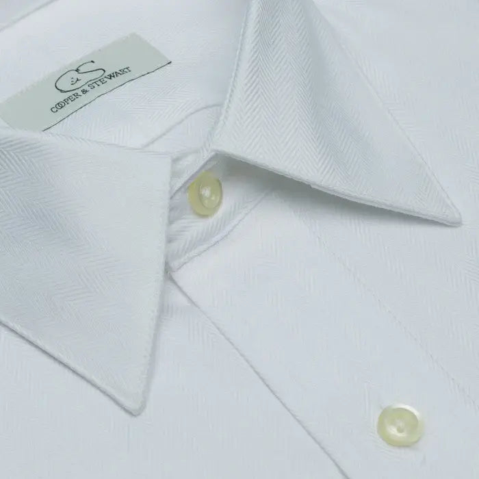 C&S Herringbone Spread Collar Dress Shirt