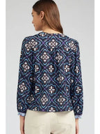 Current Air Decorative Pattern Button Down Blouse