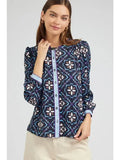Current Air Decorative Pattern Button Down Blouse
