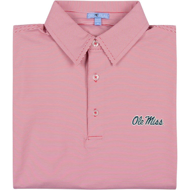 GenTeal Ole Miss Pinstripe Performance Polo