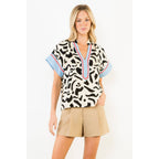 THML - Short Sleeve Abstract Pattern Top