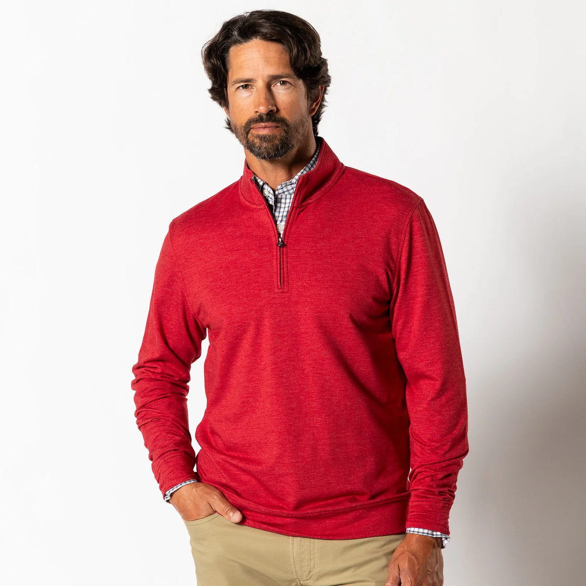 Duck Head LS Dunmore Performance 1/4 Zip Pullover