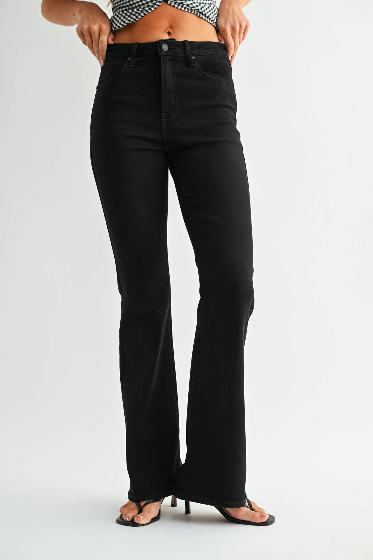 Just Black Denim  Vintage Relaxed Skinny Flare  Black