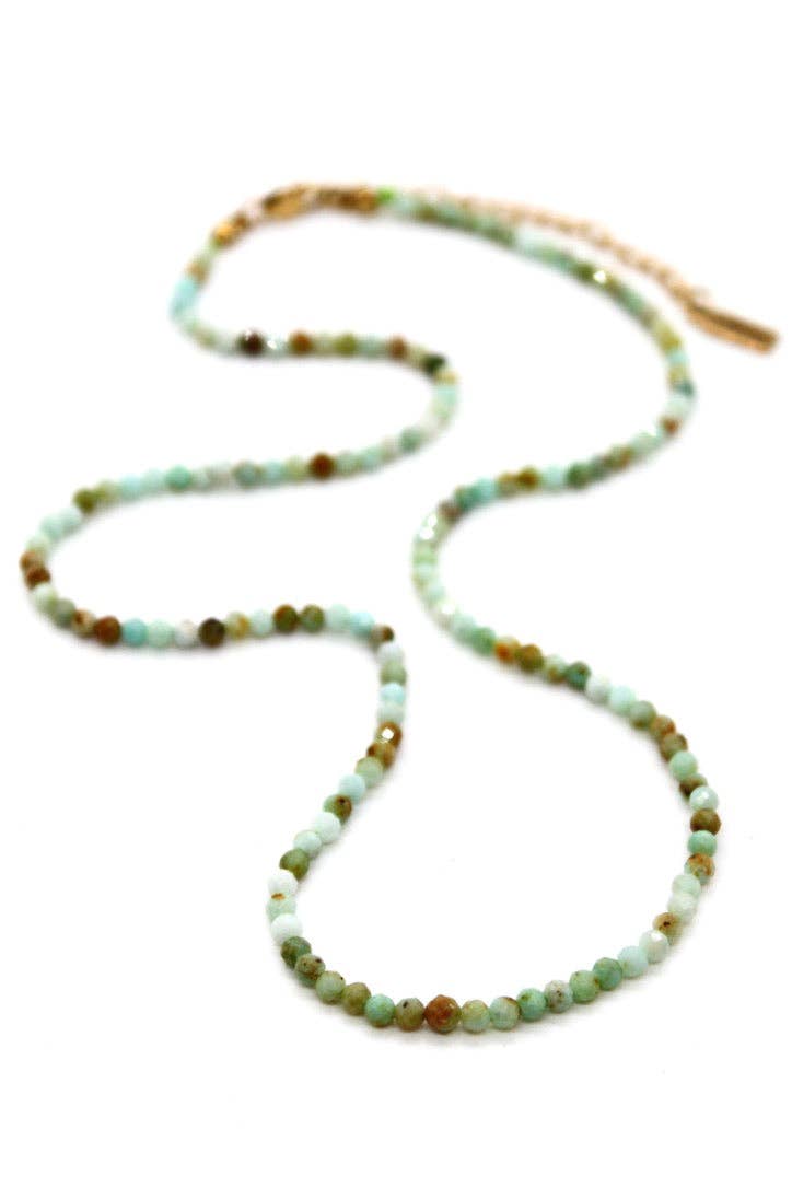Lizou Short Stone Necklace Opal