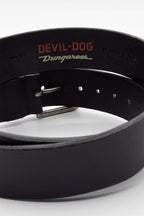 Devil Dog Leather Flag Belt/Antique Nickel Buckle