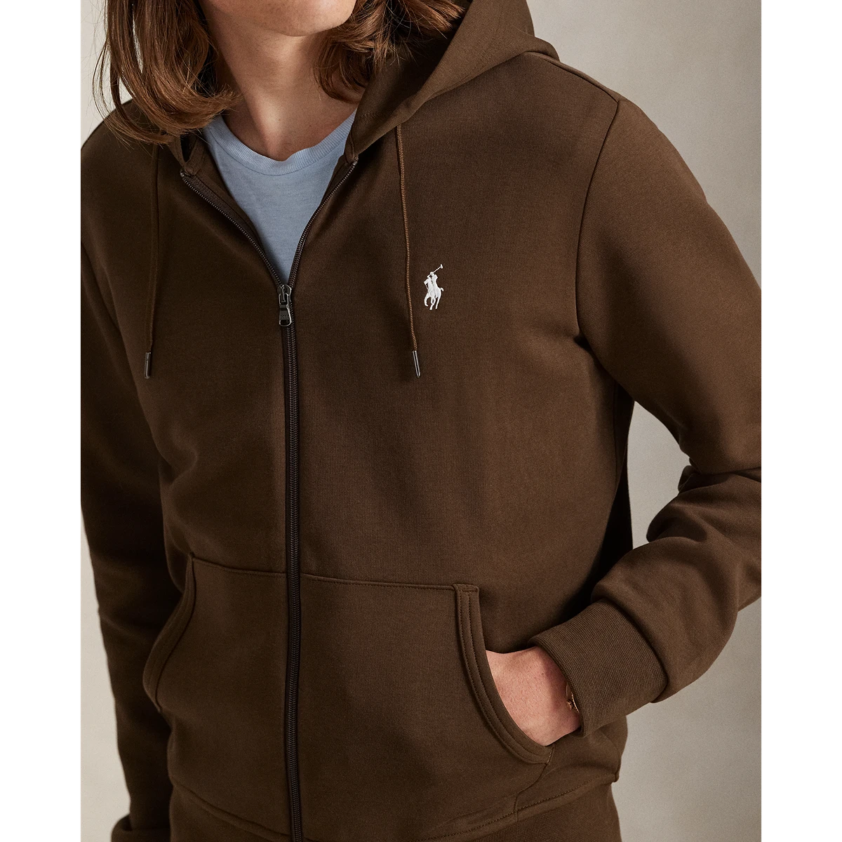 PRL L/S Double Knit Tech Full-Zip Hooded Sweatshirt