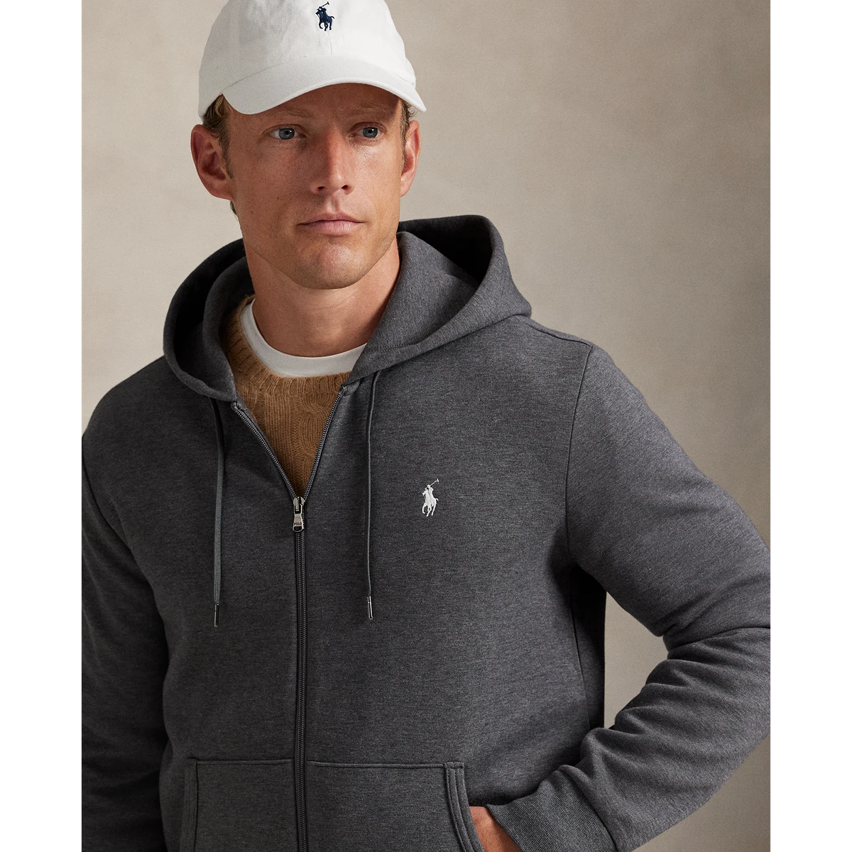 PRL L/S Double Knit Tech Full-Zip Hooded Sweatshirt