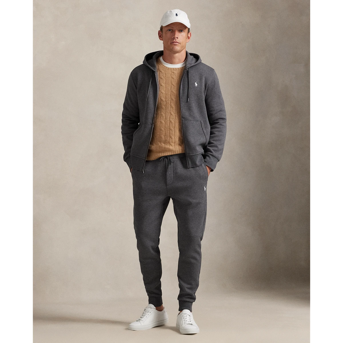 PRL L/S Double Knit Tech Full-Zip Hooded Sweatshirt