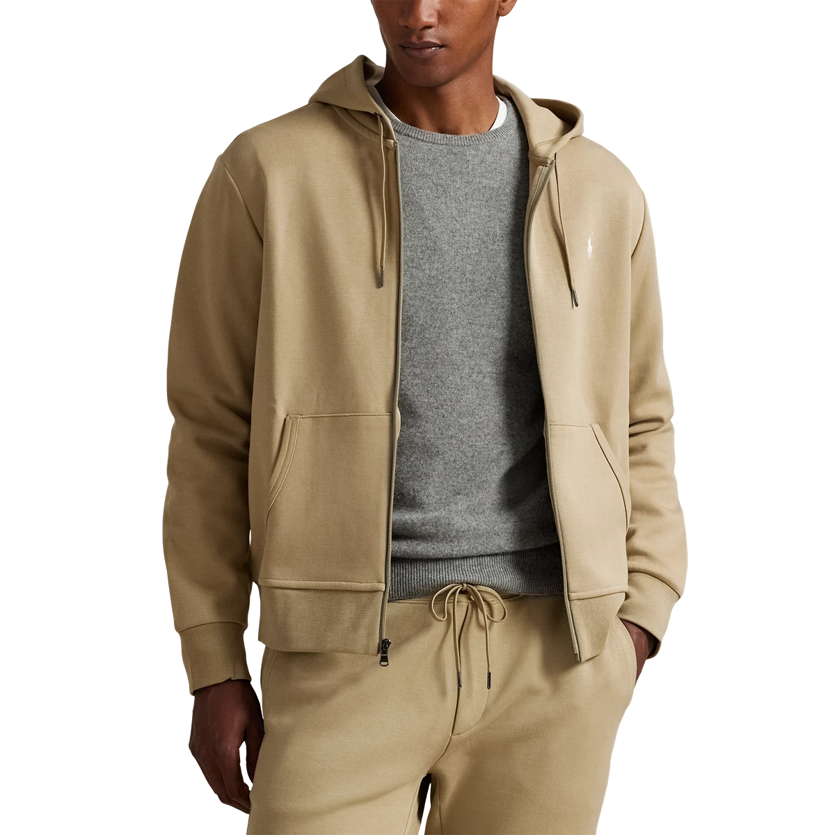 PRL L/S Double Knit Tech Full-Zip Hooded Sweatshirt