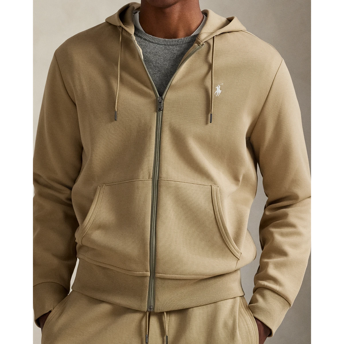 PRL L/S Double Knit Tech Full-Zip Hooded Sweatshirt