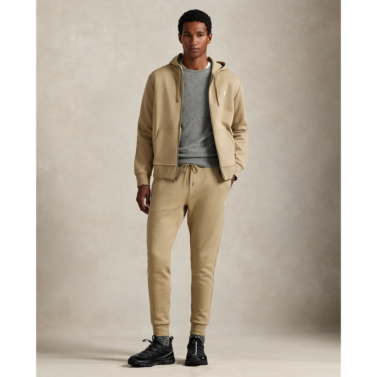 PRL L/S Double Knit Tech Full-Zip Hooded Sweatshirt