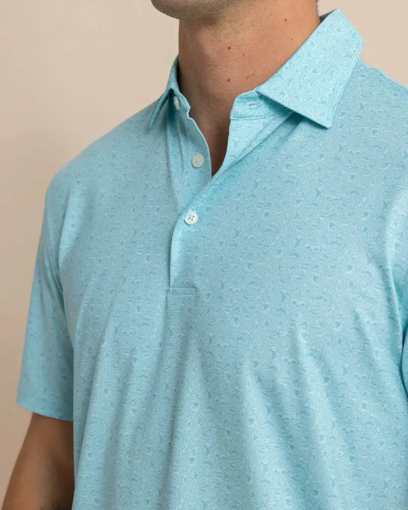 Southern Tide Driver Let's Go Clubbing Printed Polo Shirt