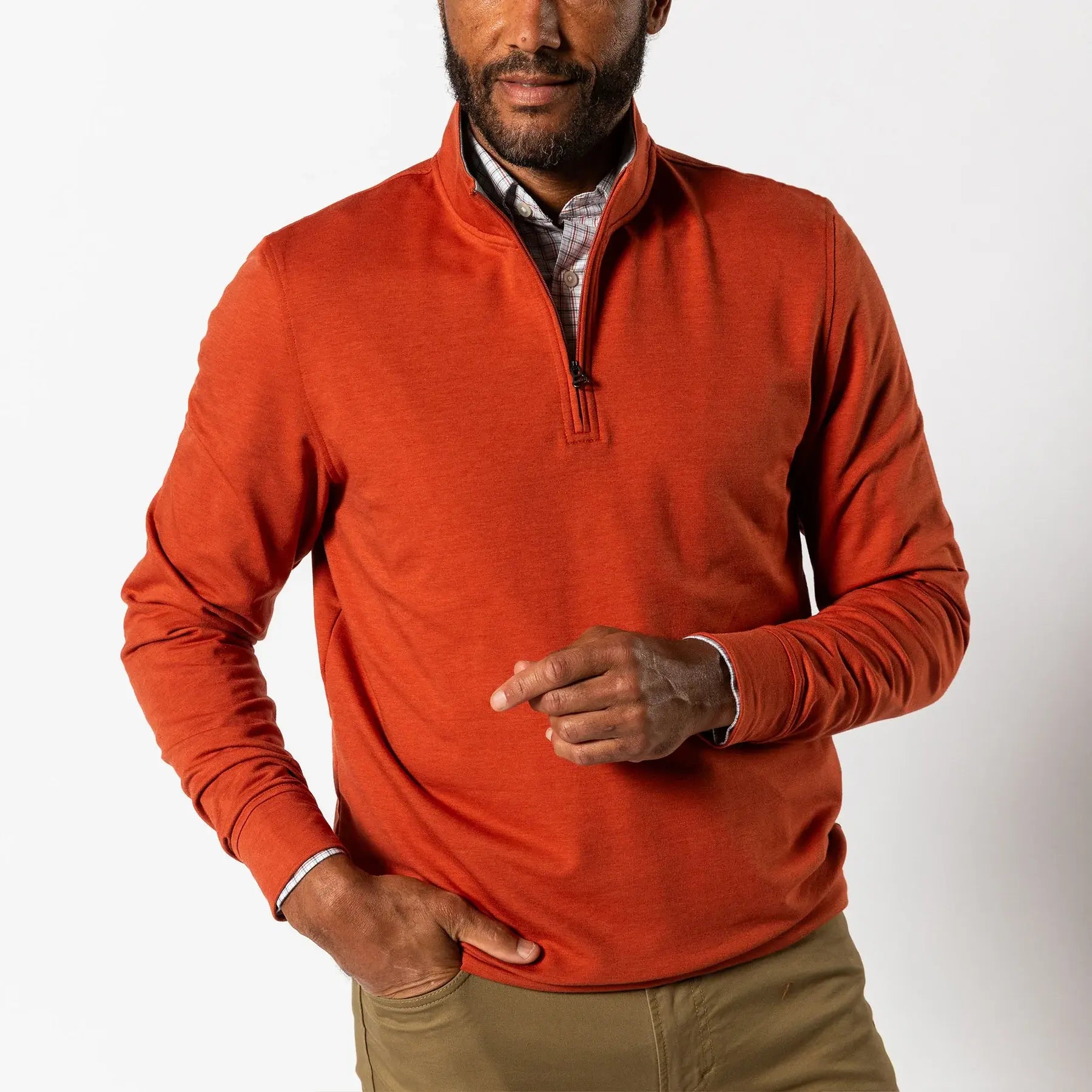 Duck Head LS Dunmore Performance 1/4 Zip Pullover