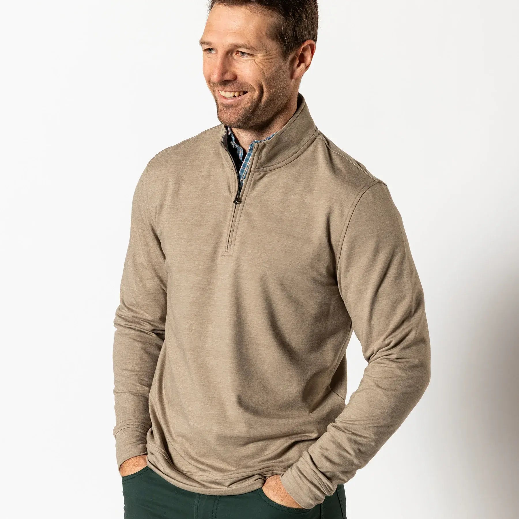 Duck Head LS Dunmore Performance 1/4 Zip Pullover