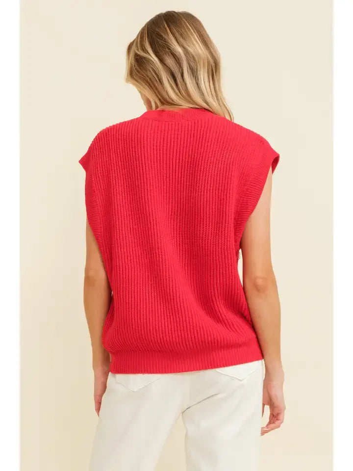 Cloud Ten "Rebels" Embroidered Sleeveless Sweater Top