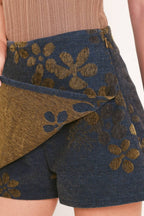 Flying Tomato jacquard woven skort