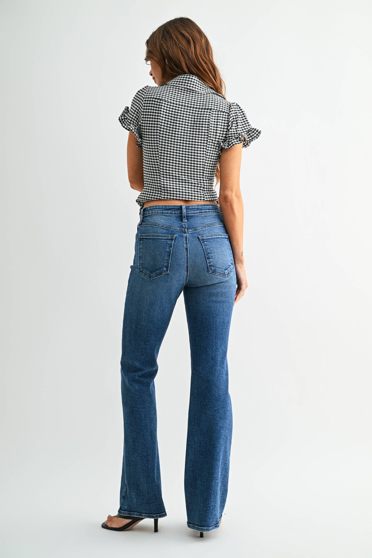 Just Black Denim  Vintage Relaxed Skinny Flare - Dark Denim