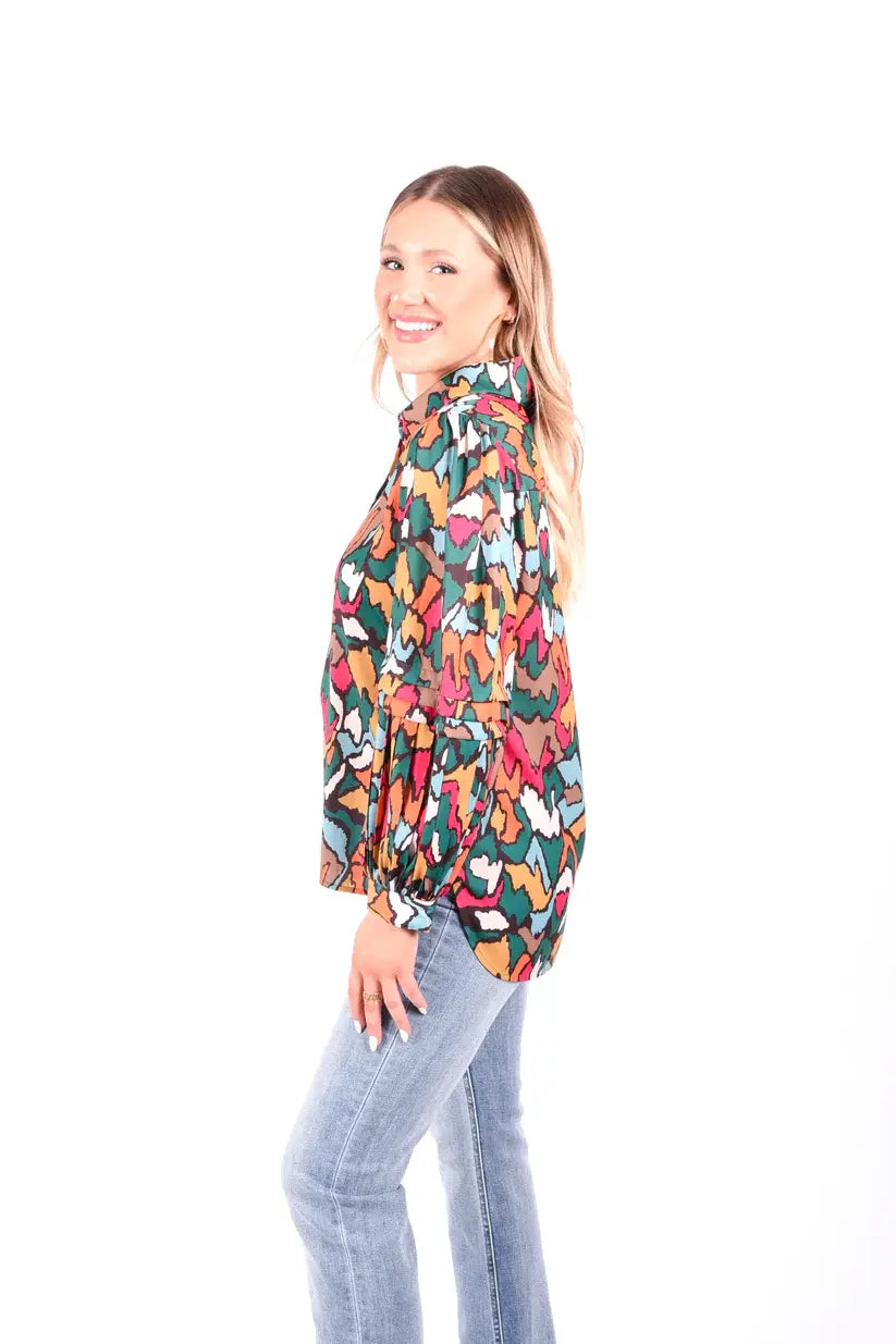 Emily McCarthy Oxford Shirt - Fall Ikat