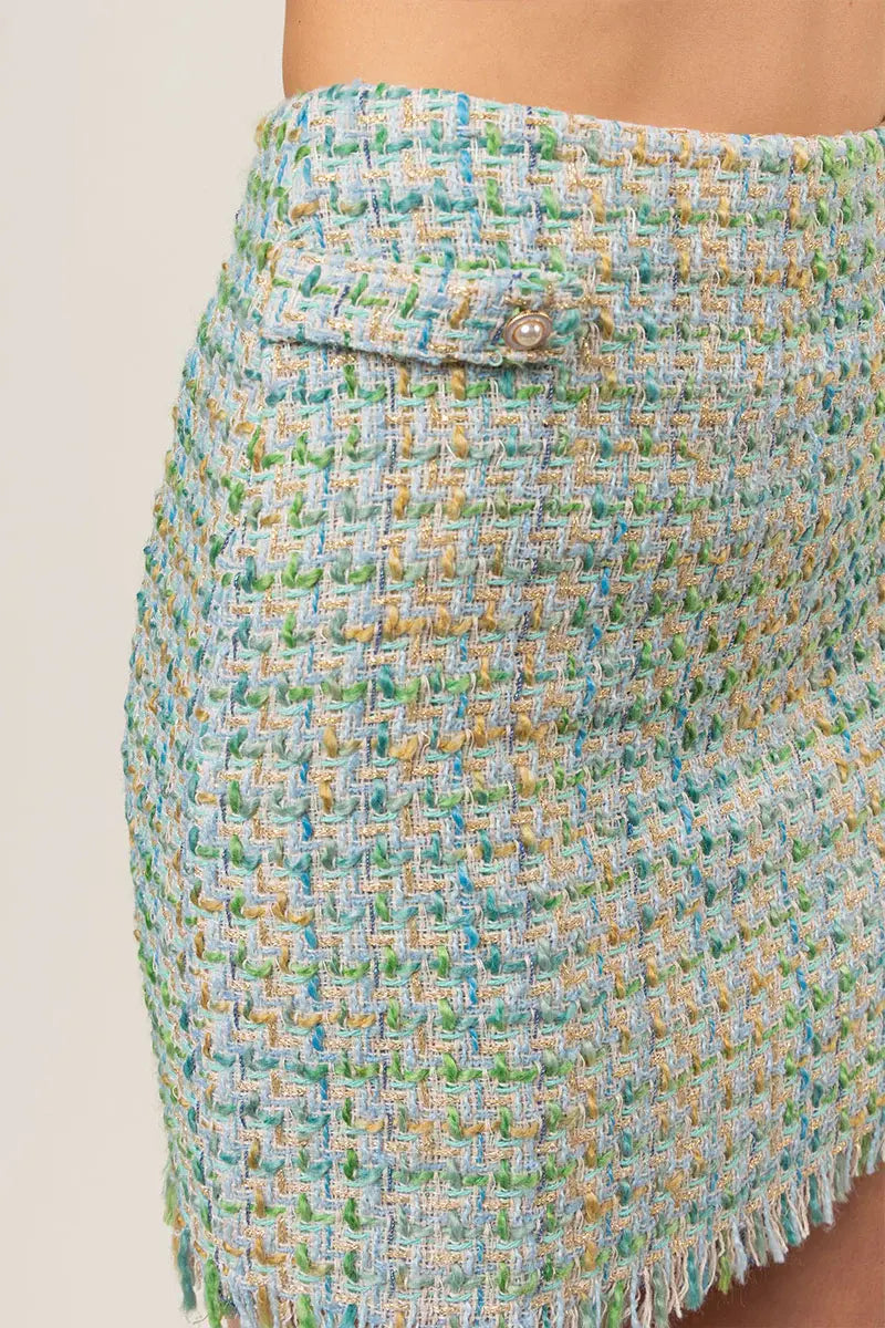 Naked Zebra Fringe Mini Skirt