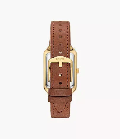 Fossil Raquel Three-Hand Date Medium Brown Leather Watch