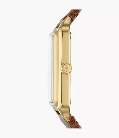 Fossil Raquel Three-Hand Date Medium Brown Leather Watch