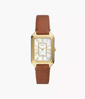 Fossil Raquel Three-Hand Date Medium Brown Leather Watch